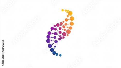 Futuristic Biotechnology Logo with Genetic Microorganism Abstract Color Design