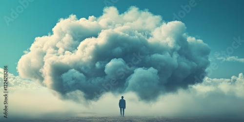Exploring Solitude and Mental Serenity Under a Vast Mystical Cloudscape