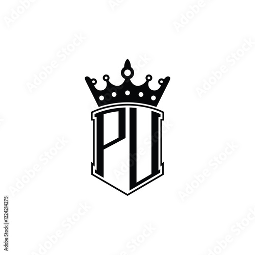 PU monogram logo design letter text name symbol monochrome logotype alphabet character simple logo