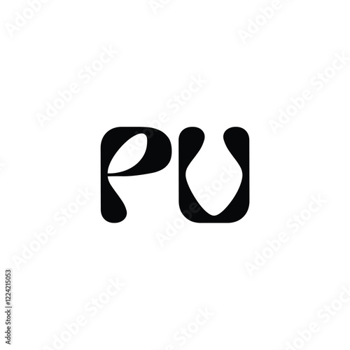 PU monogram logo design letter text name symbol monochrome logotype alphabet character simple logo