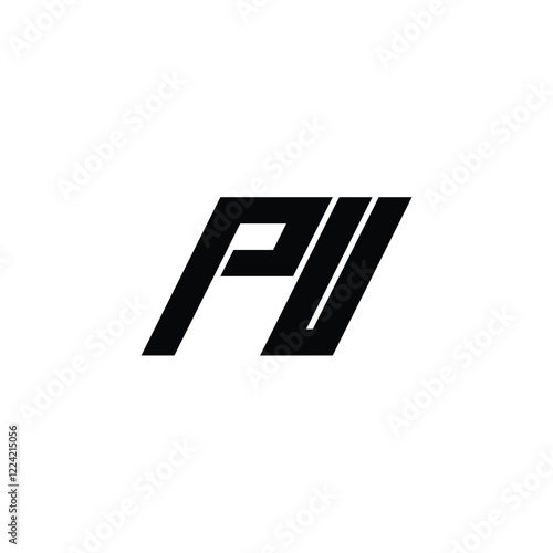PU monogram logo design letter text name symbol monochrome logotype alphabet character simple logo