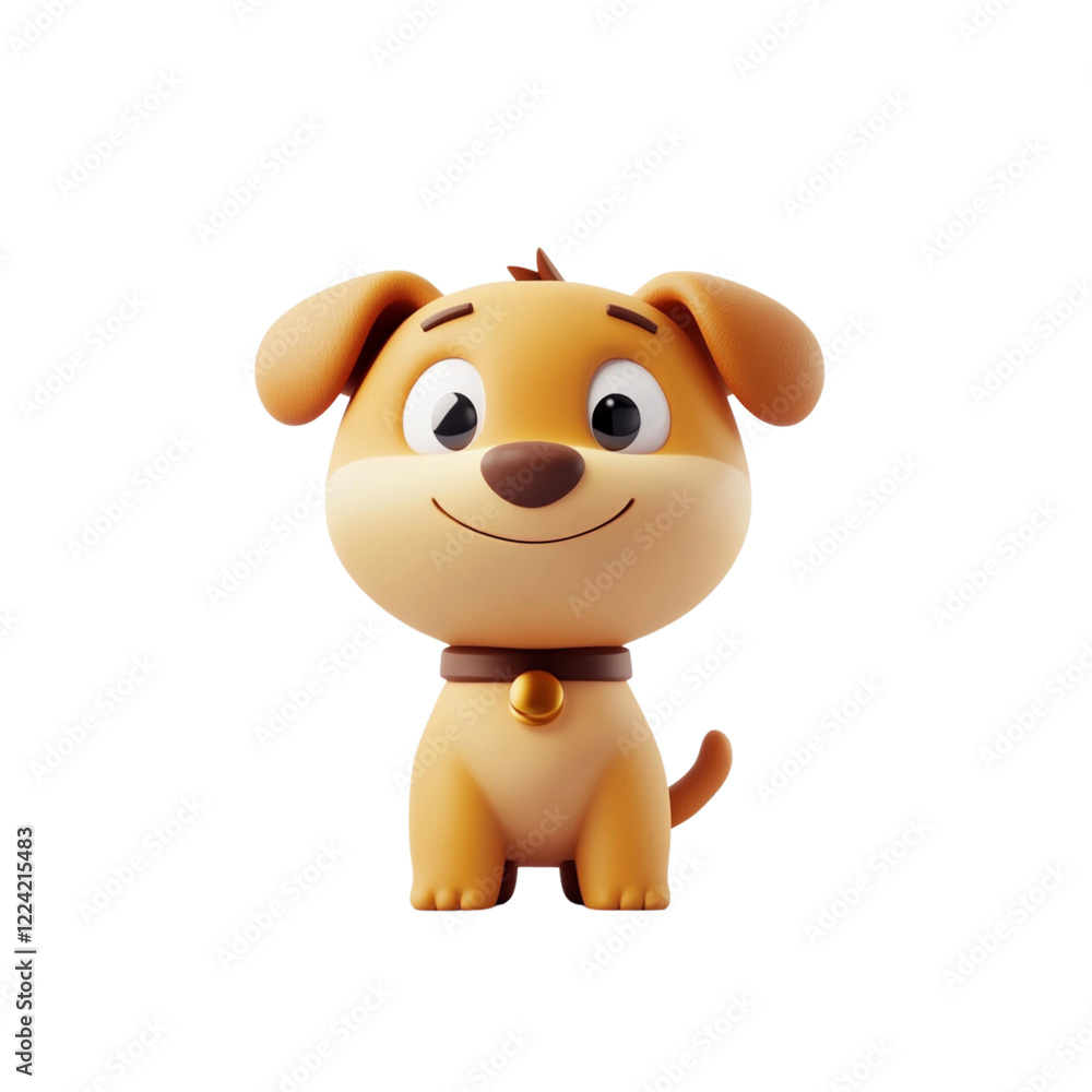 Fototapeta premium Cute cartoon dog character with friendly expression