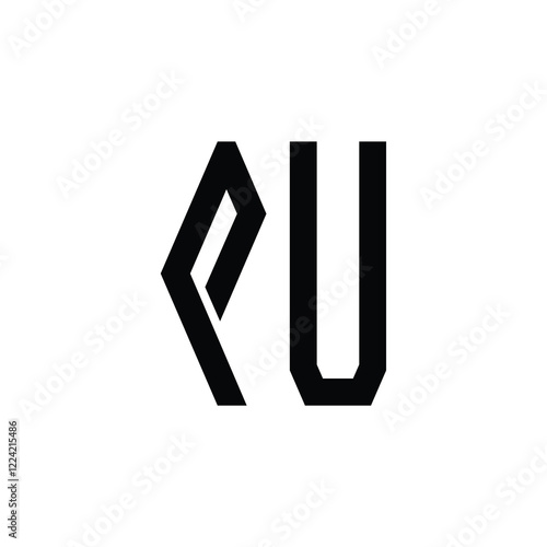 PU monogram logo design letter text name symbol monochrome logotype alphabet character simple logo