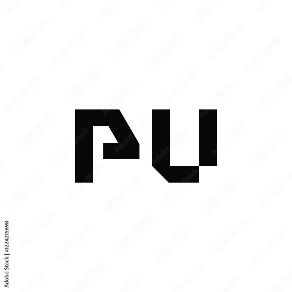 PU monogram logo design letter text name symbol monochrome logotype alphabet character simple logo PU monogram logo design letter text name symbol monochrome logotype alphabet character simple logo