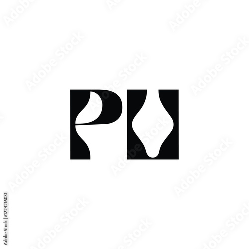 PU monogram logo design letter text name symbol monochrome logotype alphabet character simple logo