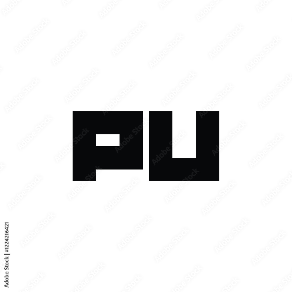 PU monogram logo design letter text name symbol monochrome logotype alphabet character simple logo PU monogram logo design letter text name symbol monochrome logotype alphabet character simple logo