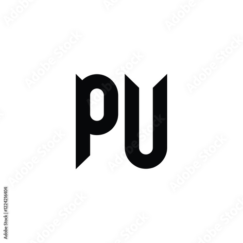 PU monogram logo design letter text name symbol monochrome logotype alphabet character simple logo