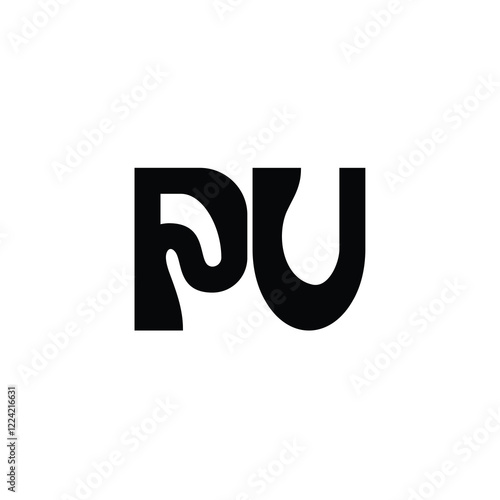 PU monogram logo design letter text name symbol monochrome logotype alphabet character simple logo