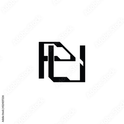 PU monogram logo design letter text name symbol monochrome logotype alphabet character simple logo