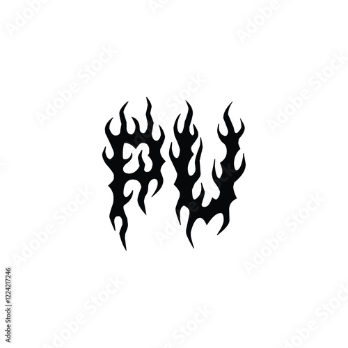PU monogram logo design letter text name symbol monochrome logotype alphabet character simple logo