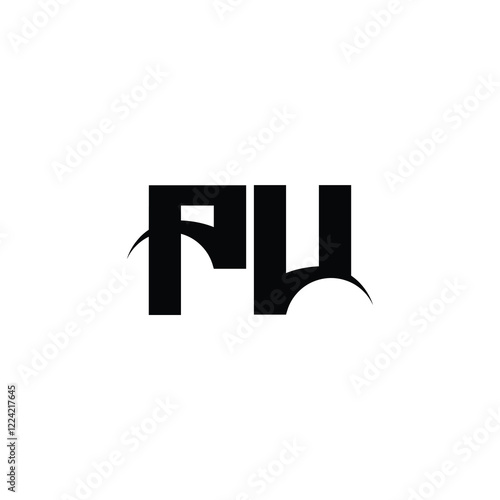 PU monogram logo design letter text name symbol monochrome logotype alphabet character simple logo