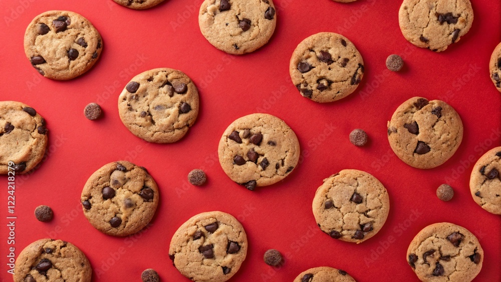 Chocolate Chips Cookies Pattern Seamlessly Photography Chocolate Chips Cookies Pattern Seamlessly Photography
