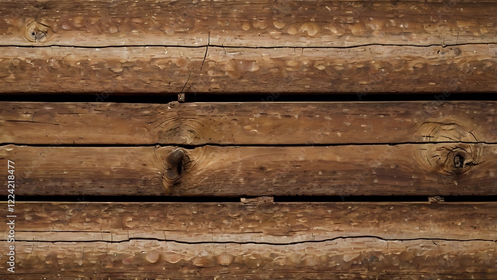 Fototapeta premium abstract background showcasing a wooden surface with a rustic style consists of horizontal planks of wood, each displaying a unique grain pattern and varying shades of brown ranging from light to dark