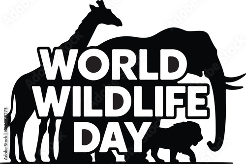 World Wildlife Day vector art illustration