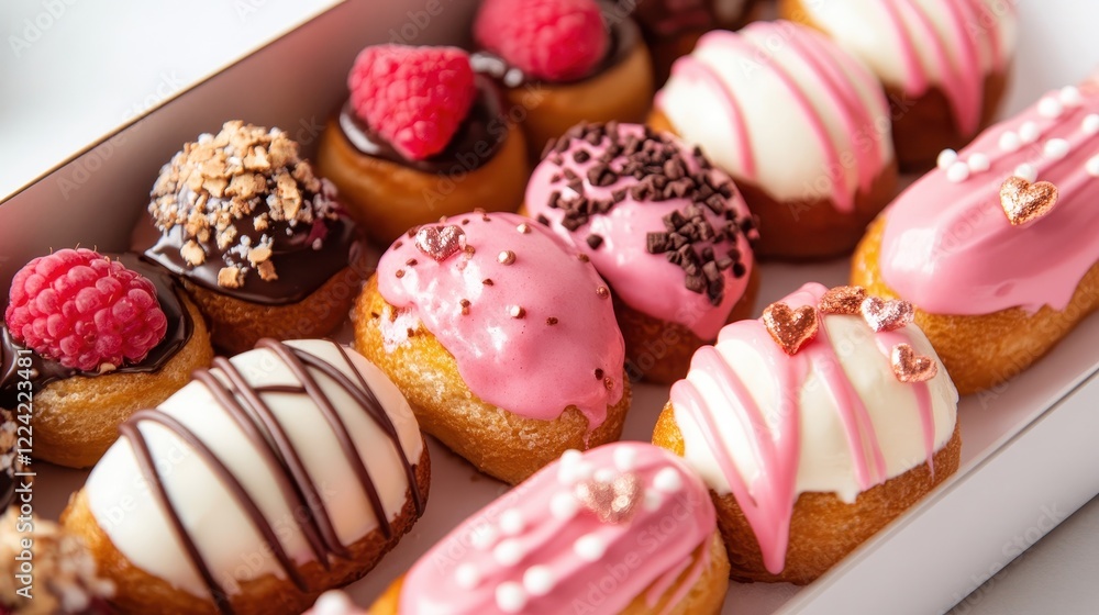 Mini Eclairs with Raspberry Cream Delight Mini Eclairs with Raspberry Cream Delight