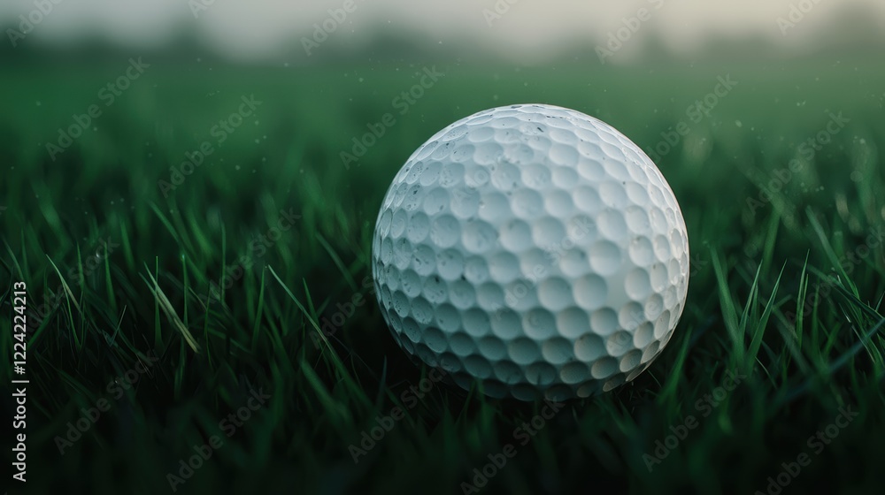 Fototapeta premium Close Up Of Golf Ball On Lush Green Grass