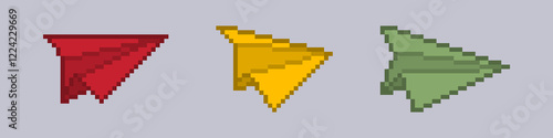 paper plane in pixel art style