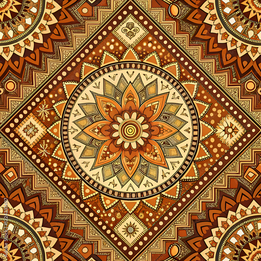 Intricate Mandala Art. Geometric Pattern with Ethnic Design Intricate Mandala Art. Geometric Pattern with Ethnic Design