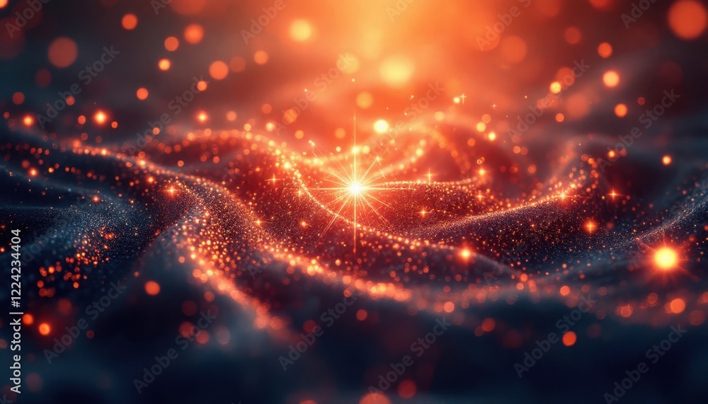 Vibrant starburst and glowing abstract lights in cosmic swirl Vibrant starburst and glowing abstract lights in cosmic swirl