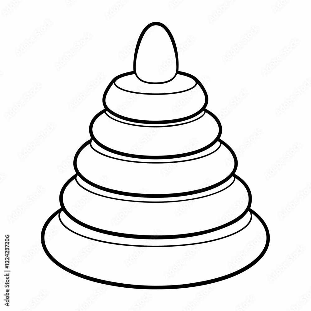 Stacking ring toy outline for early childhood education and activities Stacking ring toy outline for early childhood education and activities