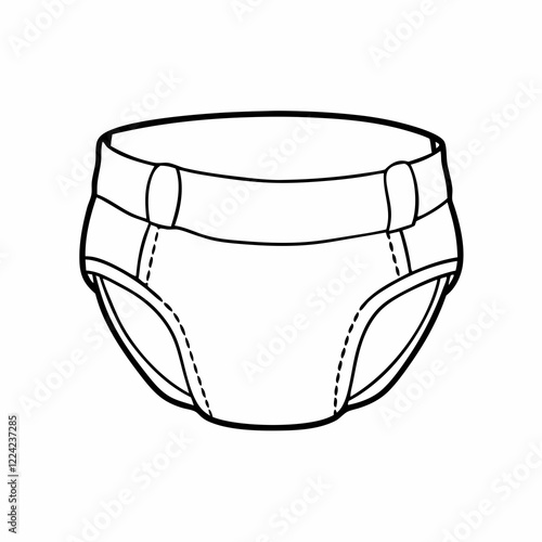 Baby diaper outline for childcare and newborn-related designs