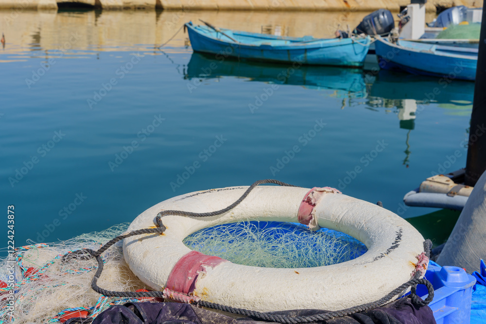 Fishing boats in the historic port of Jaffa
