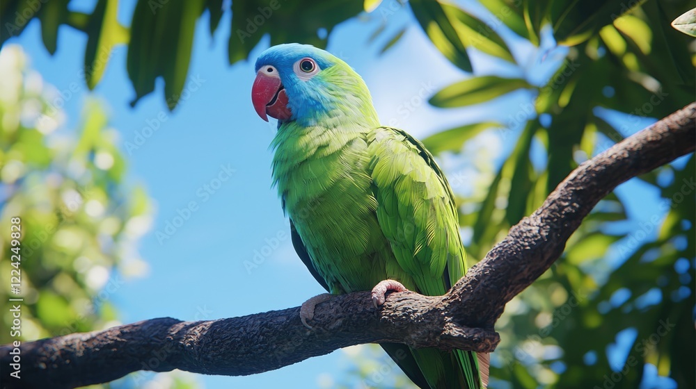 Vibrant Parrot Perched on a Tropical Branch Vibrant Parrot Perched on a Tropical Branch
