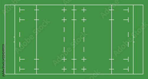 ラグビーコートの俯瞰図のイラスト