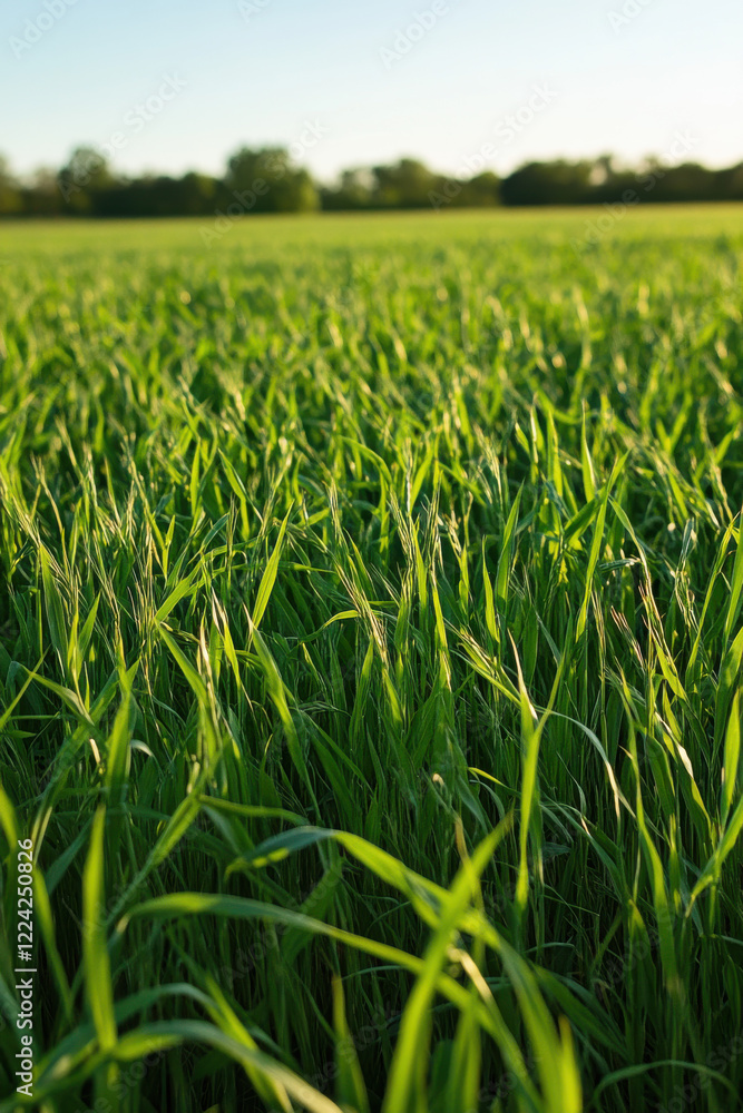 Fototapeta premium Healthy grass expanding in patterns across a large agricultural plot