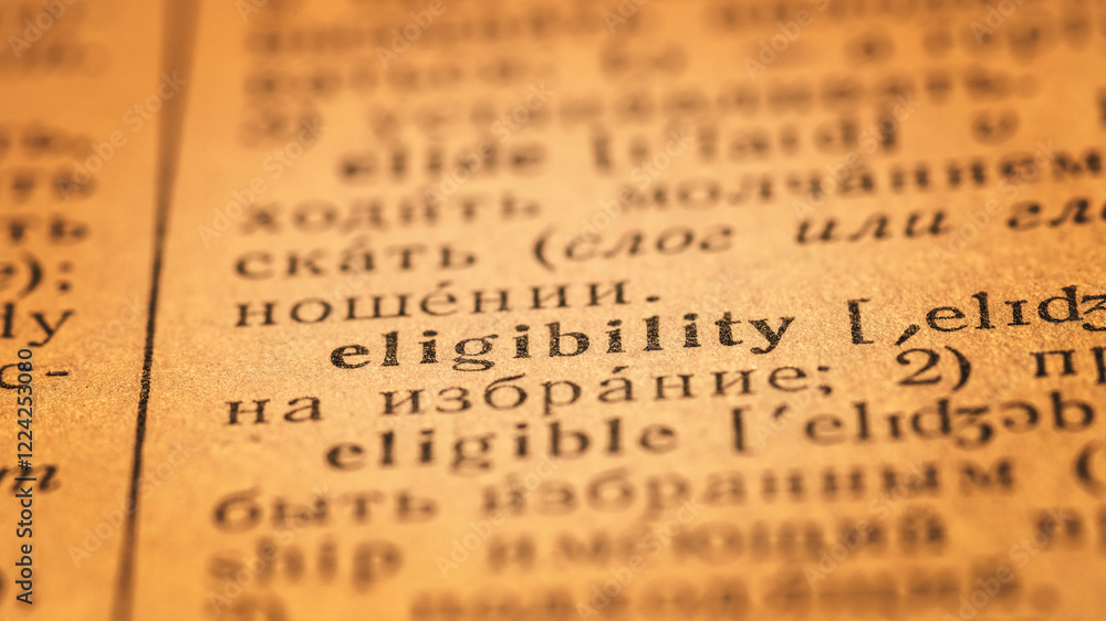 eligibility word dictionary