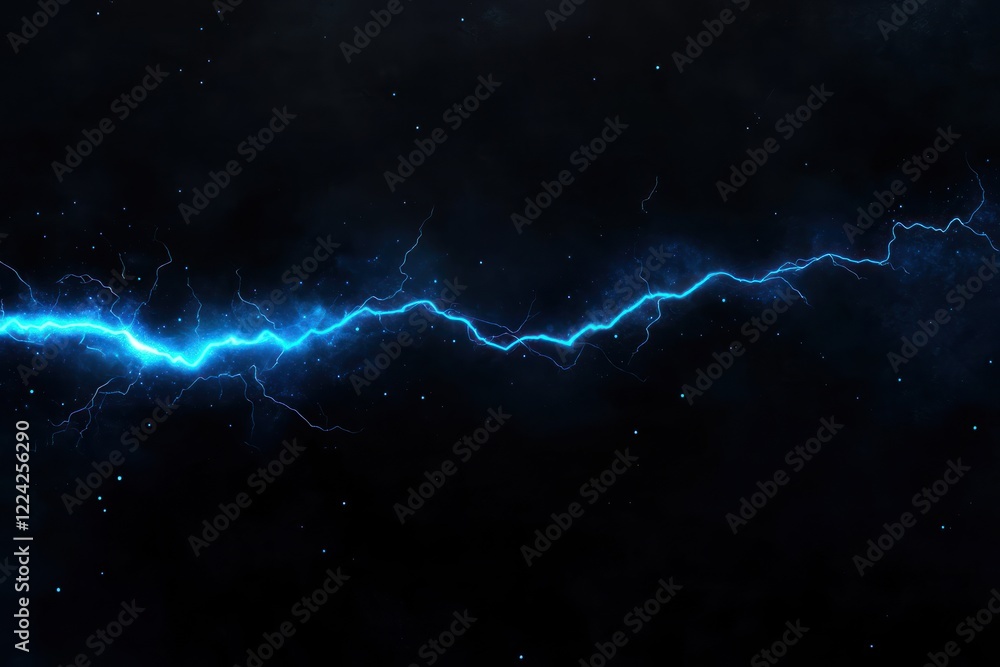 Electric Blue: Abstract Lightning on Dark Background Electric Blue: Abstract Lightning on Dark Background