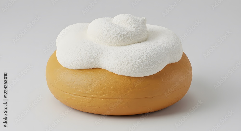 Creamy Whipped Topping on Golden Bun Dessert Creamy Whipped Topping on Golden Bun Dessert