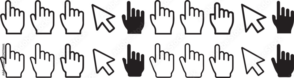 Obraz premium silhouette vector illustration set of cursor icons 