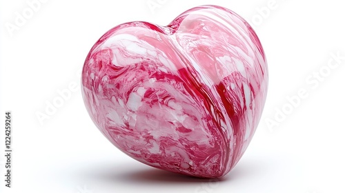 Pink and white marble heart, studio shot, love symbol, Valentine's Day