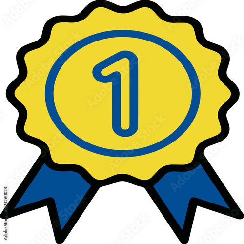 First Place Award Line Icon