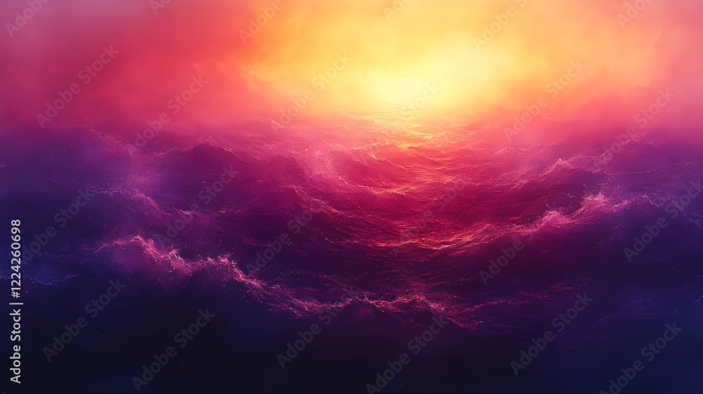 Fototapeta premium A gradient of fiery sunset orange blending into twilight purple.