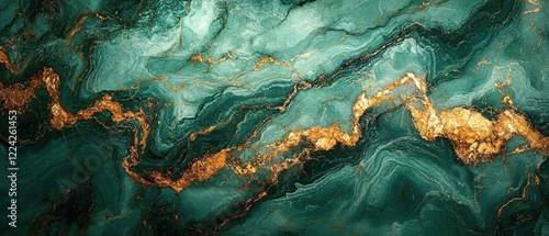 Emerald green marble texture with gold veins abstract background luxury design elegant pattern