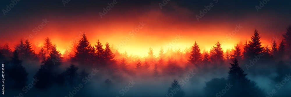 Naklejka premium A gradient of glowing ember orange fading into twilight gray.