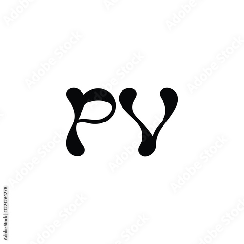 PV monogram logo design letter text name symbol monochrome logotype alphabet character simple logo