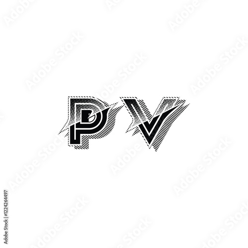 PV monogram logo design letter text name symbol monochrome logotype alphabet character simple logo