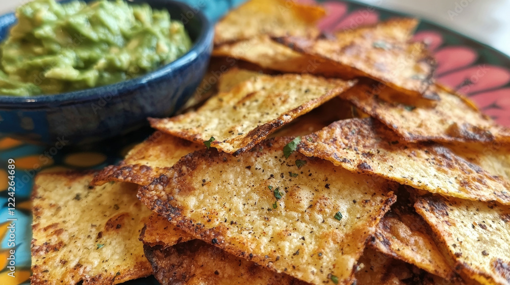 Crispy keto cheese chips served with guacamole dip Crispy keto cheese chips served with guacamole dip