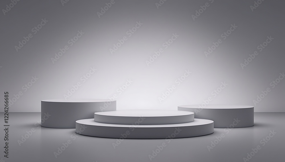 Obraz premium Minimalist White Product Display Platform Mockup