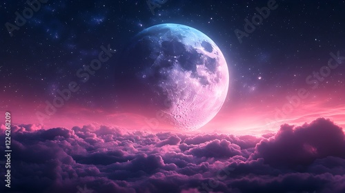 A gradient of moonlit white fading into cosmic violet.