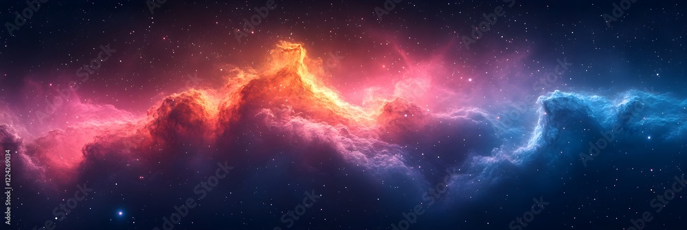 Naklejka premium A gradient of nebula-inspired pink blending into icy cyan.