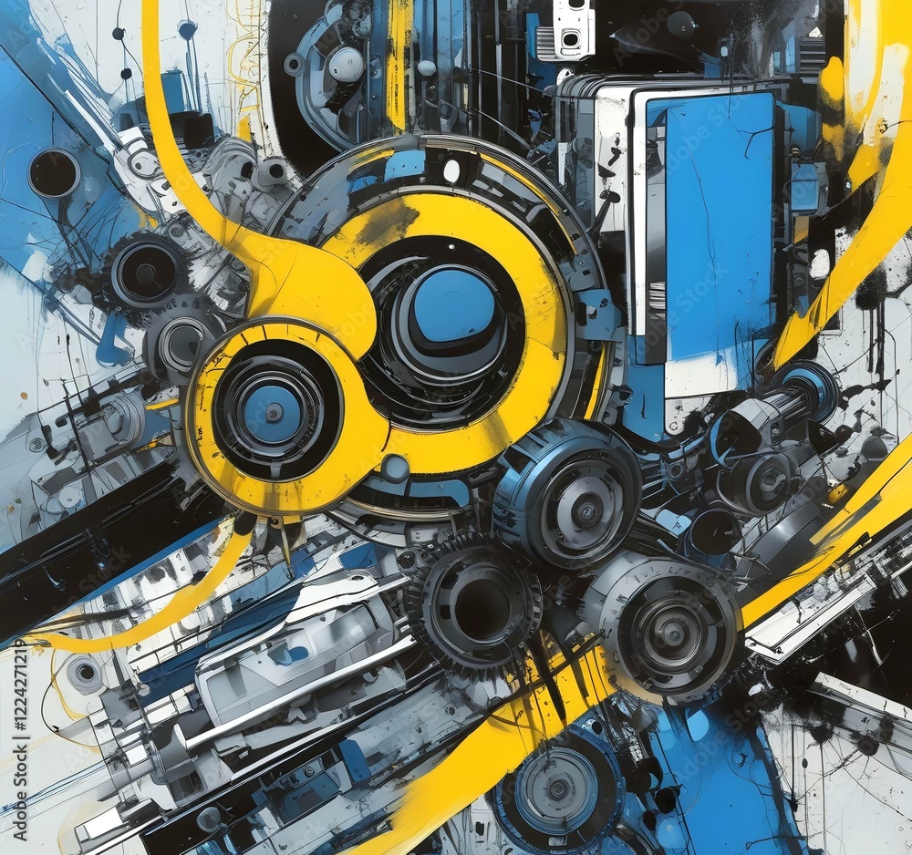 Fototapeta premium Illustration of abstract technology background.