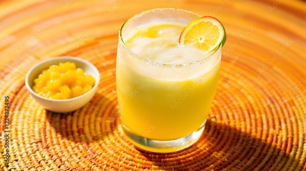 Passion Fruit Cocktail (Batida de Maracujá) in a Glass with Orange Garnish (Bahian Cuisine) Passion Fruit Cocktail (Batida de Maracujá) in a Glass with Orange Garnish (Bahian Cuisine)