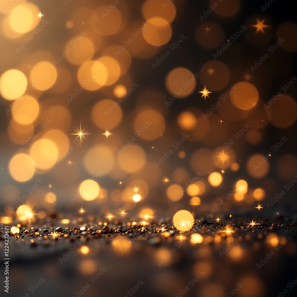 Shimmering Golden Particles and Flowing Waves of Light with Glowing Orbs in a Mystical, Ethereal Cosmic Design Shimmering Golden Particles and Flowing Waves of Light with Glowing Orbs in a Mystical, Ethereal Cosmic Design
