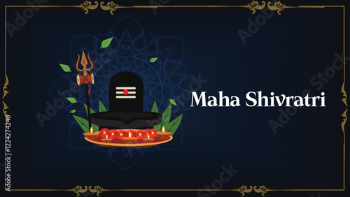 Maha Shivratri with Shiva Lingam and Trishul