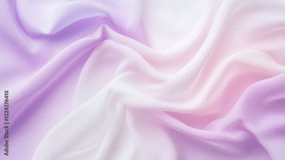 Fototapeta premium Soft Flowing Fabric in Pastel Pink and Lavender Tones - made with Generative AI