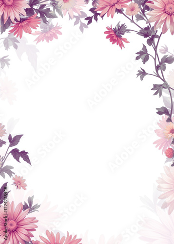 pink flower frame